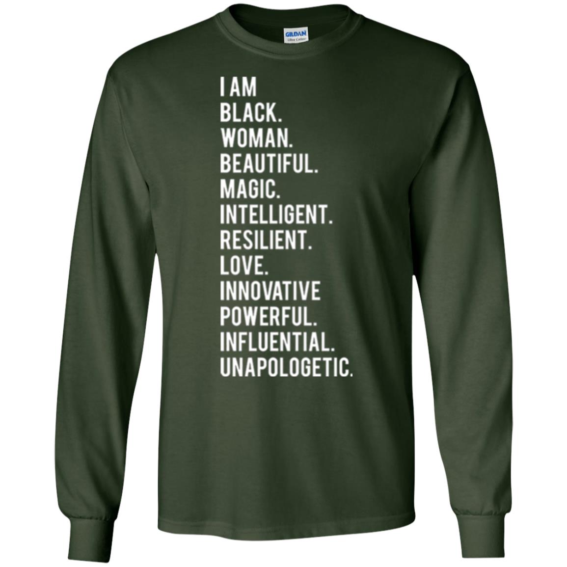 I Am Black Woman Black History Month 2018 T-shirt Forest Green