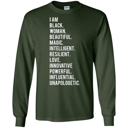 I Am Black Woman Black History Month 2018 T-shirt Forest Green