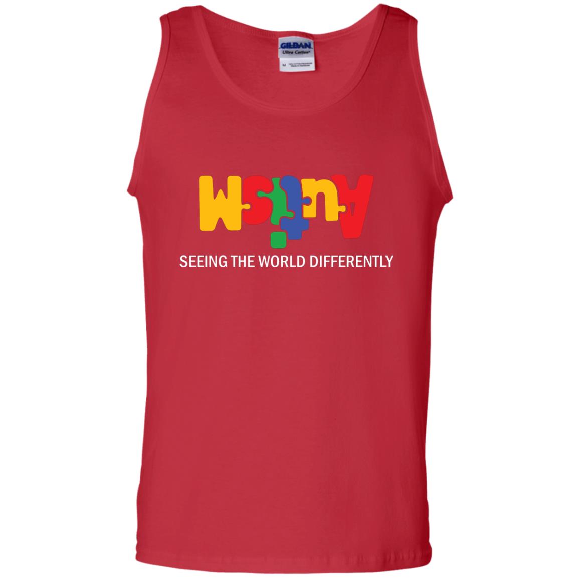Autism Awareness T-shirt Seeing The World Differently Red