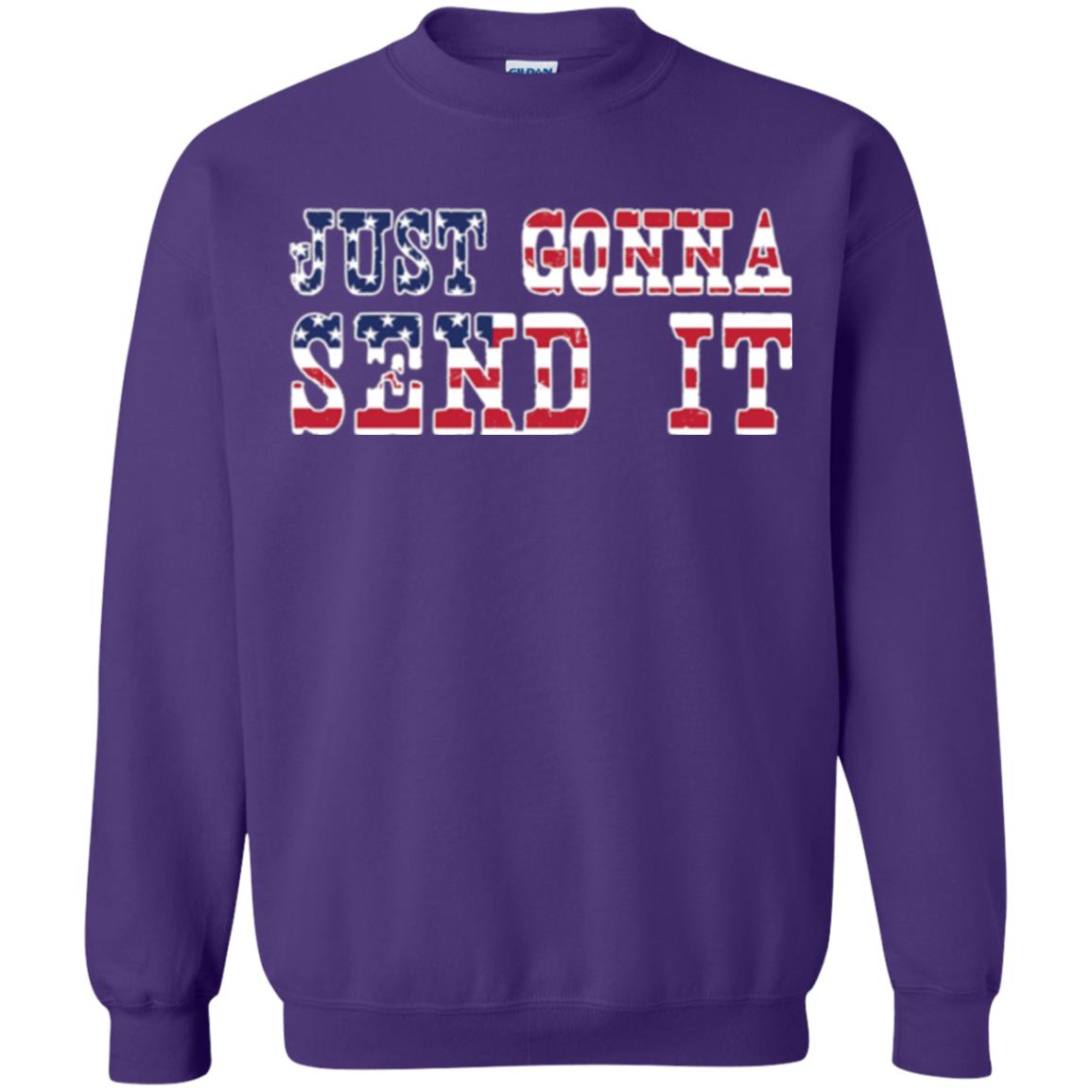 Patriotic Red White Blue T-shirt Just Gonna Send It Purple