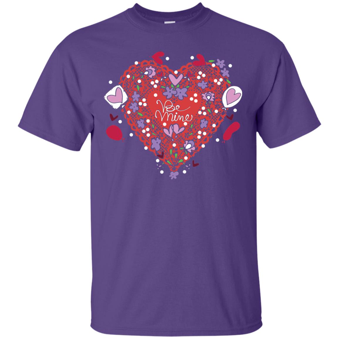 Lace Hearts Balloons Flowers T-shirt Purple
