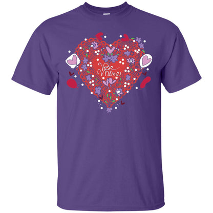 Lace Hearts Balloons Flowers T-shirt Purple