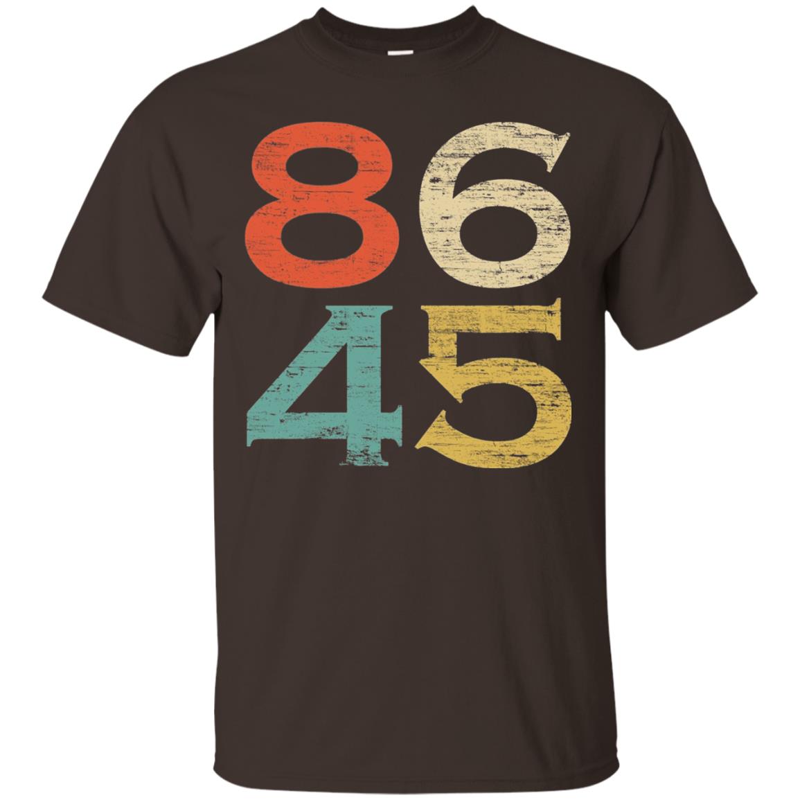 Classic Vintage Style 86 45 Anti Trump T-shirt Dark Chocolate