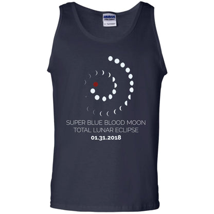 Super Blue Blood Moon Total Lunar Eclipse 2018 T-shirt Navy