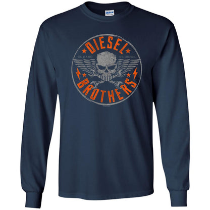 Skull Cross Wrench T-Shirt Diesel Brothers Go Hard Go Diesel Navy