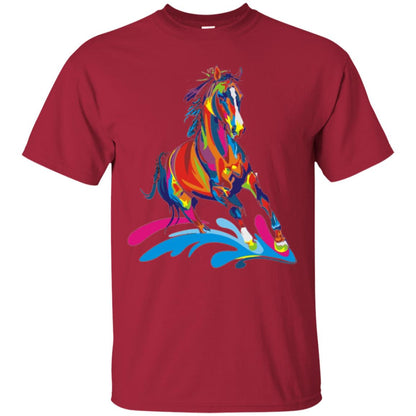 Horse Lovers T-shirts Colorful Horse Cardinal
