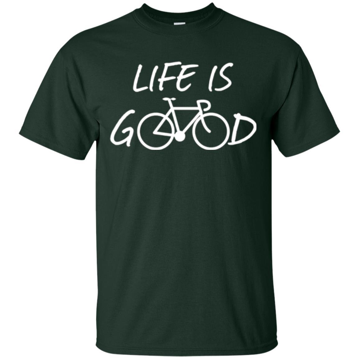 Bicycle T-shirt Life Is Good T-shirt Forest Green