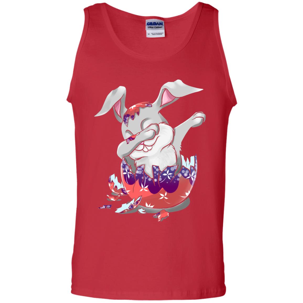 Funny Dabbing Bunny T-shirt For Kids Easter Gift Red
