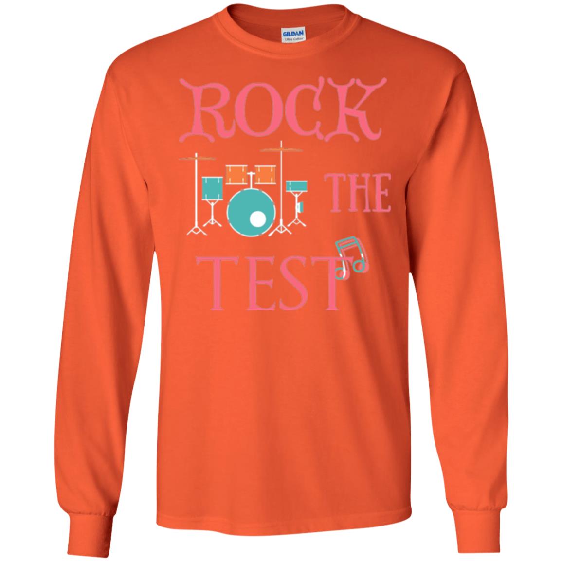 Rock The Test Professor Teacher T-shirt Orange
