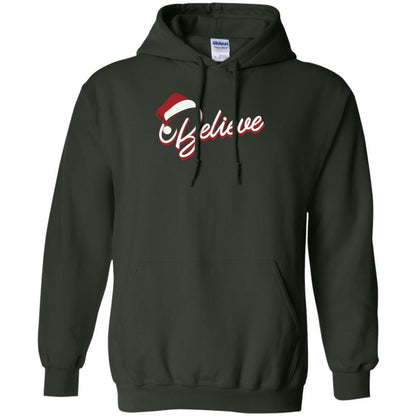 Christmas T-shirt Believe In Santa Claus Forest Green