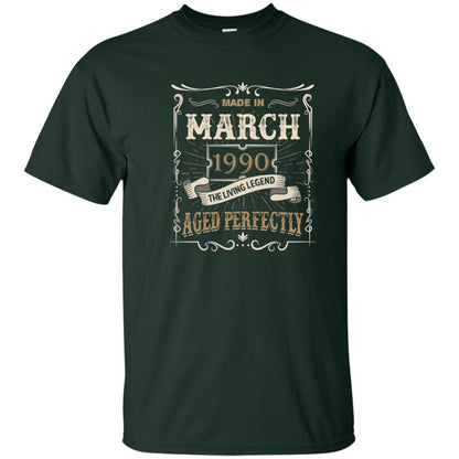 Made In March 1990 The Living Legend 28th Birthday T-shirt Forest