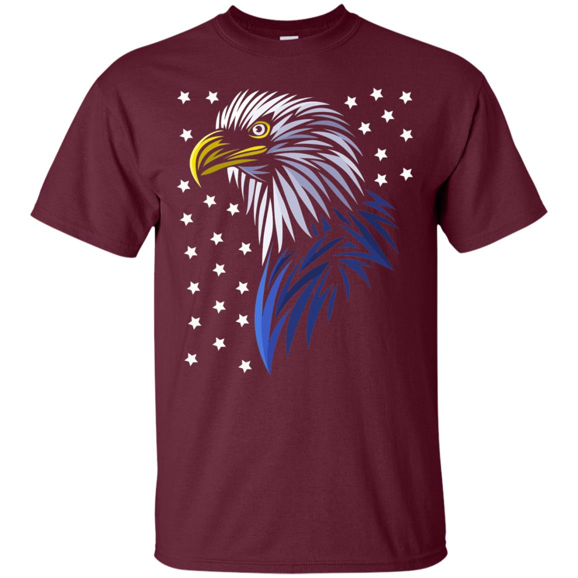 Usa Eagle Flag Stars T-shirt Tribal Style T-shirt Maroon