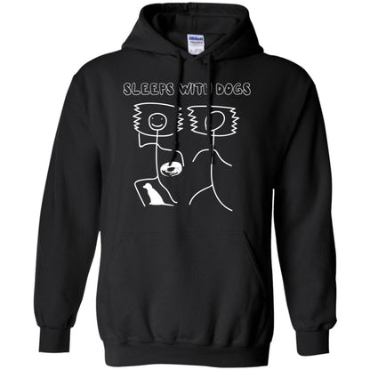 Sleep With Dogs Funny Dog Owner Shirt Black