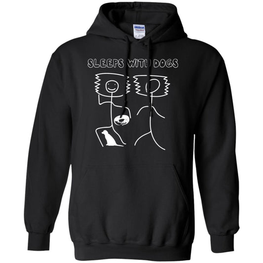 Sleep With Dogs Funny Dog Owner Shirt Black