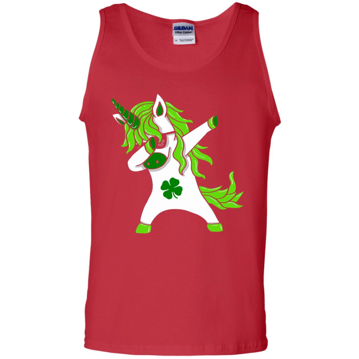Dabbing Unicorn St Patricks Day Lepricorn T-shirt Red