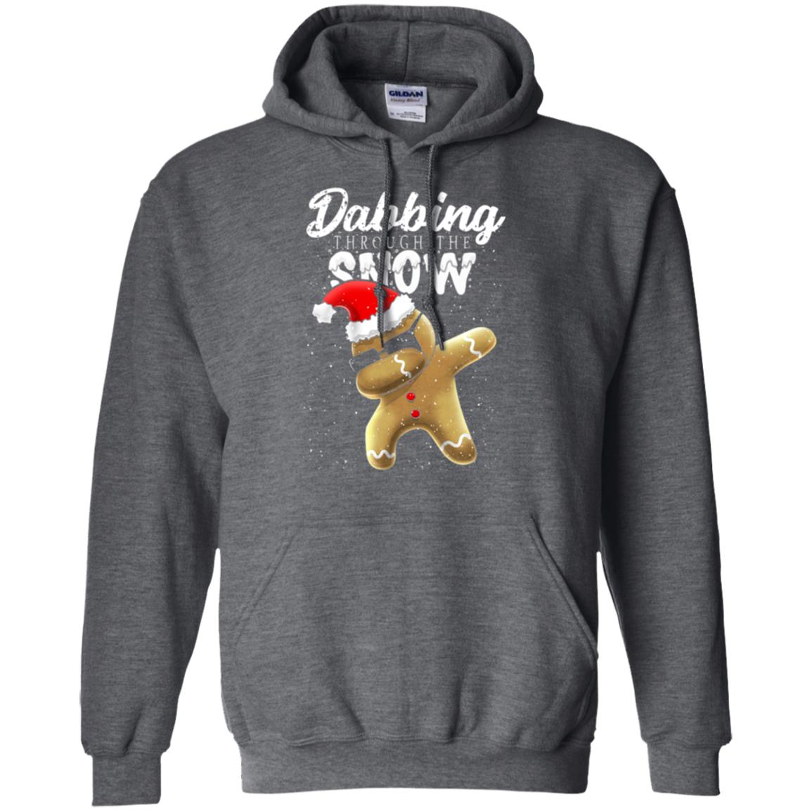 Dabbing Gingerbread T-shirt Dabbing Through The Snow Dark Heather