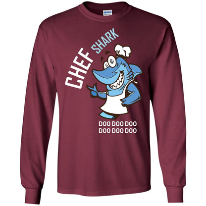 Chef Shark Doo Doo Doo Shirt For Cooker Maroon
