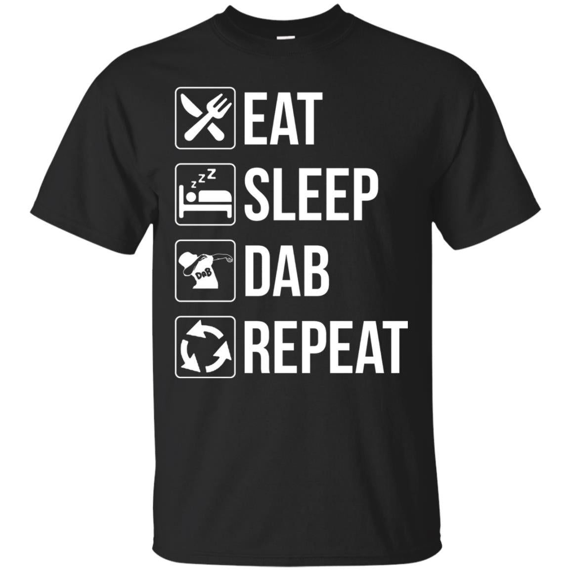 Funny Eat Sleep Dab Repeat T-shirt Black