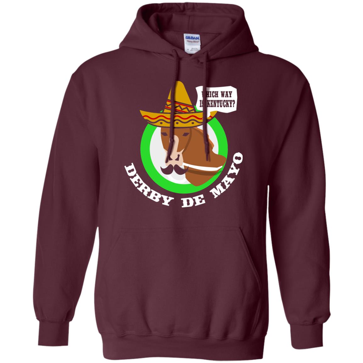Derby De Mayo Kentucky Sombrero Mexican Horse Race T-shirt Maroon