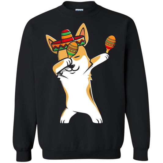 Dabbing Corgi Funny Cinco De Mayo T-shirt Black