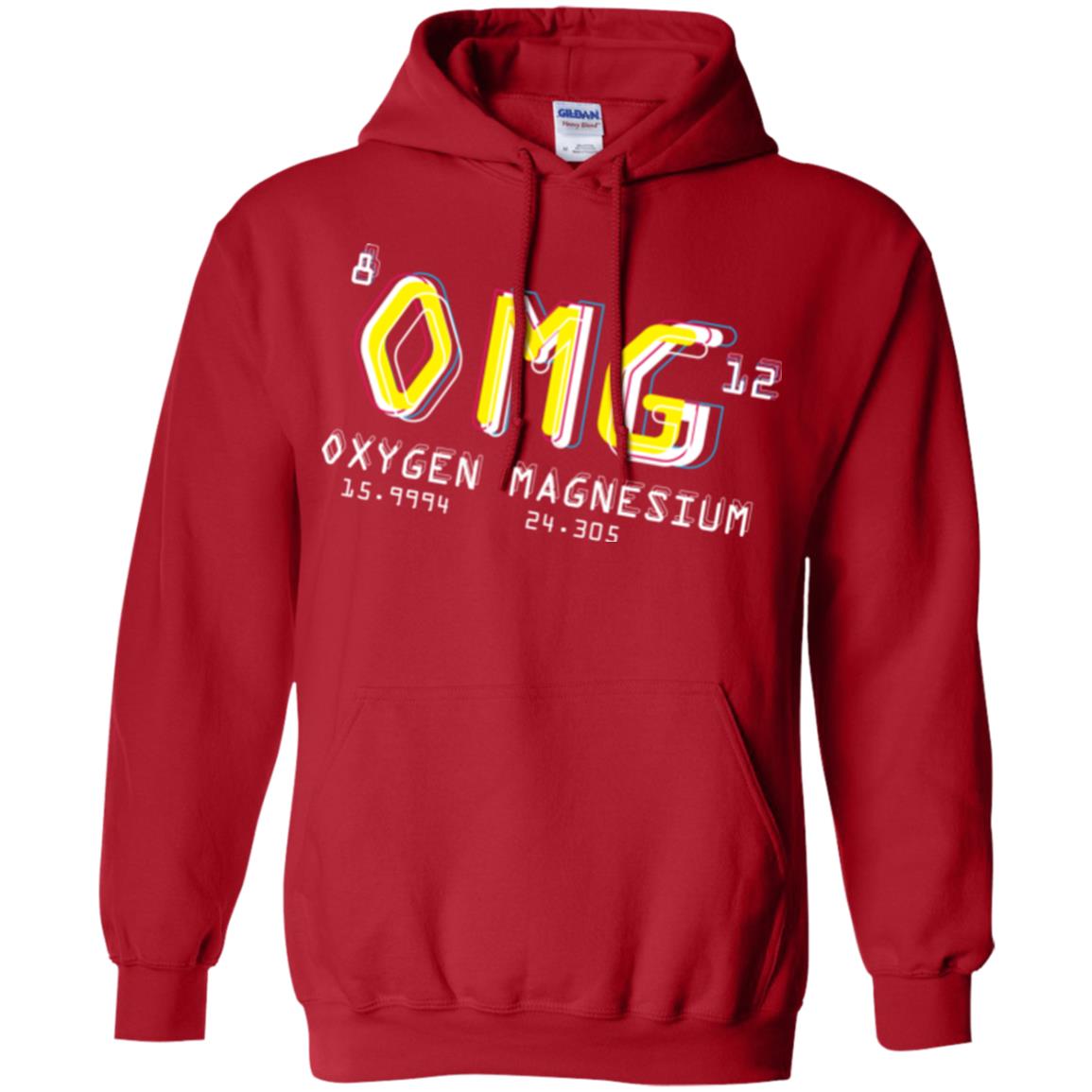 Funny Science Class T-shirt Omg Oxygen Magnesium Red