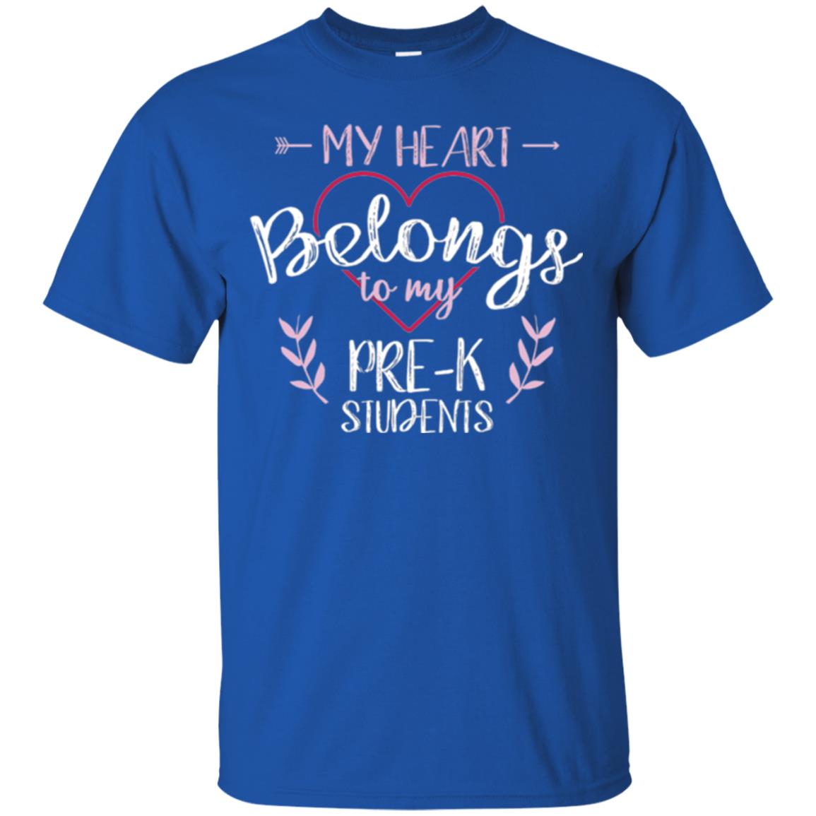 Teacher T-shirt My Heart Belongs To My Pre-k Students Royal