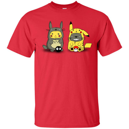 Pikachu Cosplay Totoro And Totoro Cosplay Pikachu T-shirt Red