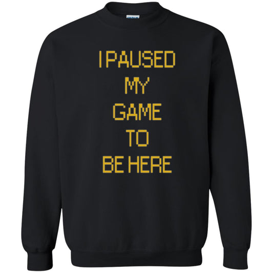 Funny Gamer T-shirt I Paused My Game To Be Here Black