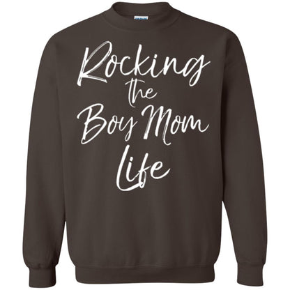 Mommy T-shirt Rocking The Boy Mom Life Dark Chocolate