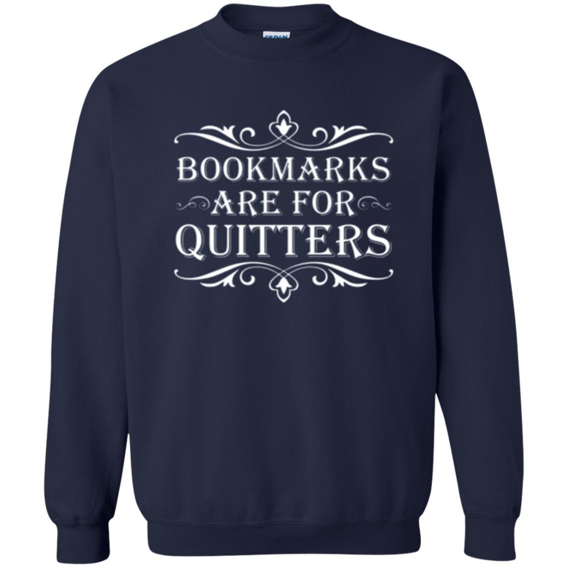 Bookworm T-shirt Bookmarks Are For Quitters Navy