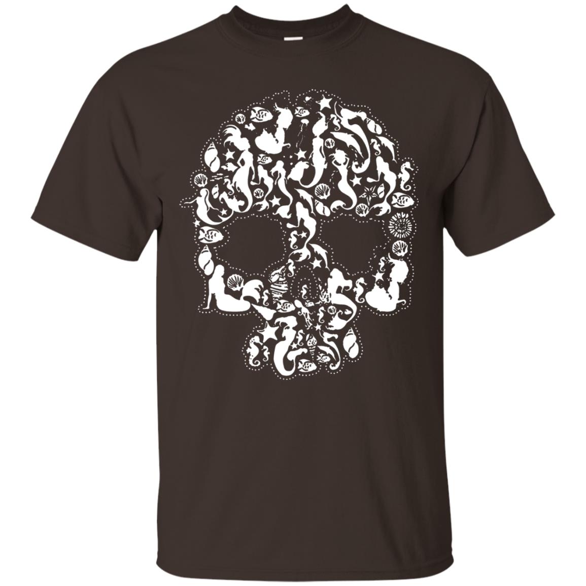 Mermaid Skull T-shirt Dark Chocolate