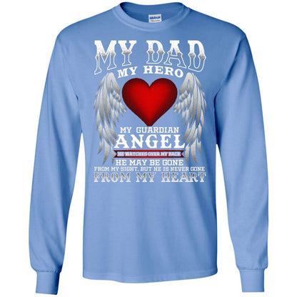 My Dad, My Hero, My Guardian Angel Father_s Day Dad In Heaven T-shirt Carolina Blue