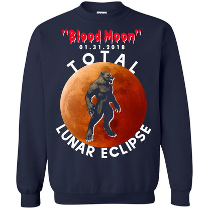 Best Total Lunar Eclipse Shirt 2018 - Blood Moon Werewolf T-shirt Navy