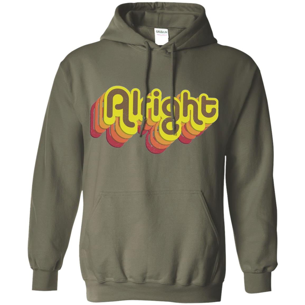 Alright Alright Shirt Funny Retro 70s Military Green
