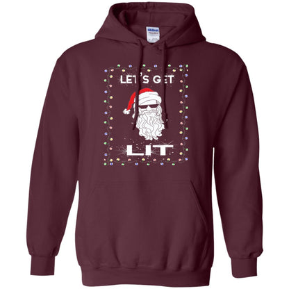 Christmas T-shirt Let_s Get Lit Maroon