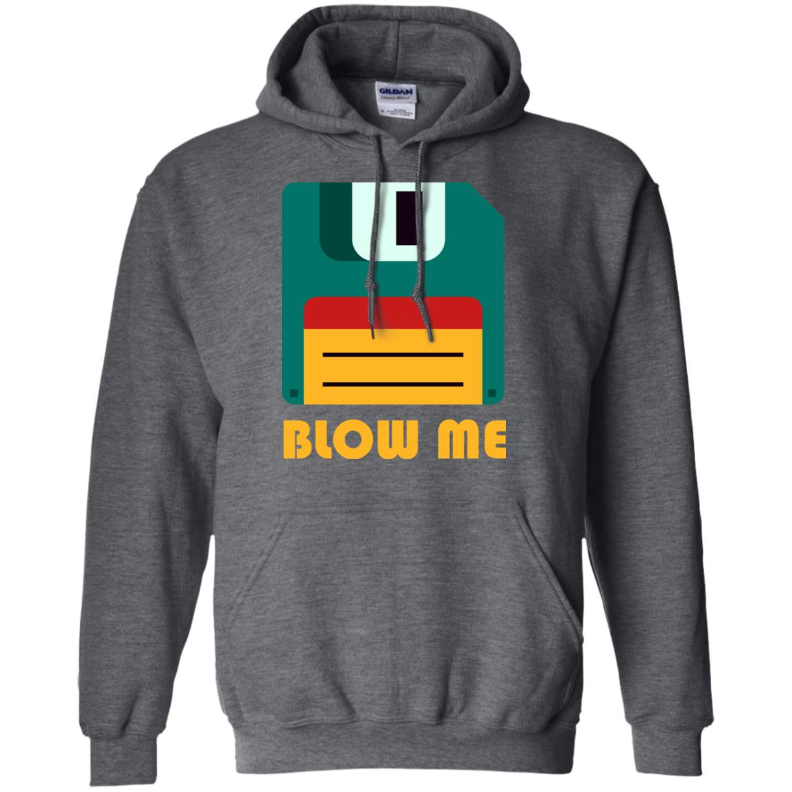 Blow Me Funny Floppy Disk Saying T-shirt Dark Heather