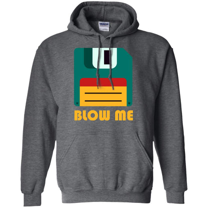 Blow Me Funny Floppy Disk Saying T-shirt Dark Heather