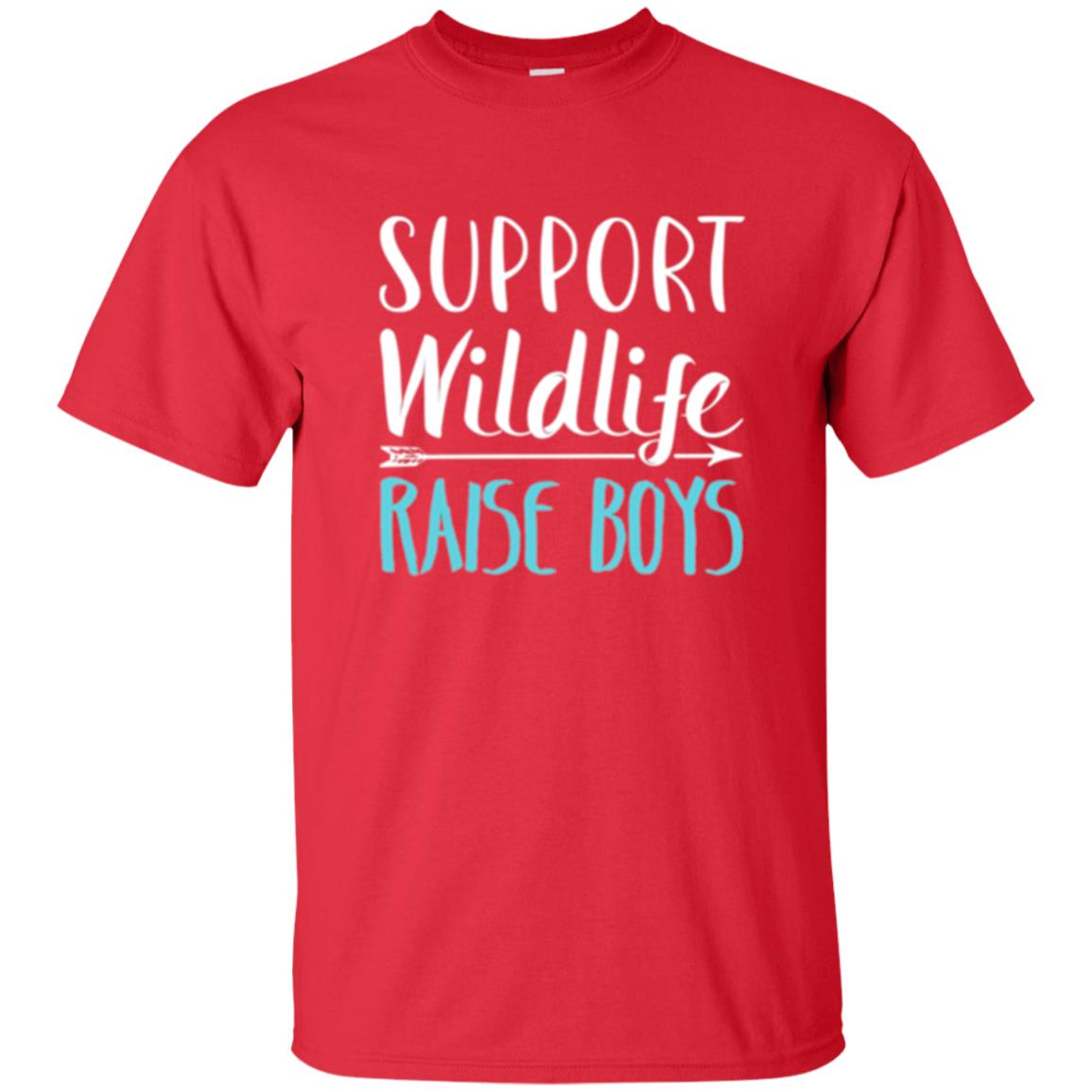 Funny Mother_s Day T-shirt Support Wildlife Raise Boys Red