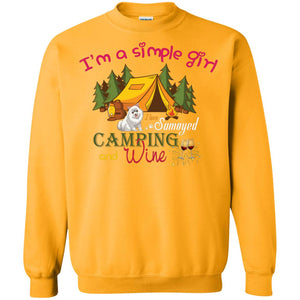 I’m A Simple Girl I Love Samoyed Camping And Wine ShirtG180 Gildan Crewneck Pullover Sweatshirt 8 oz.