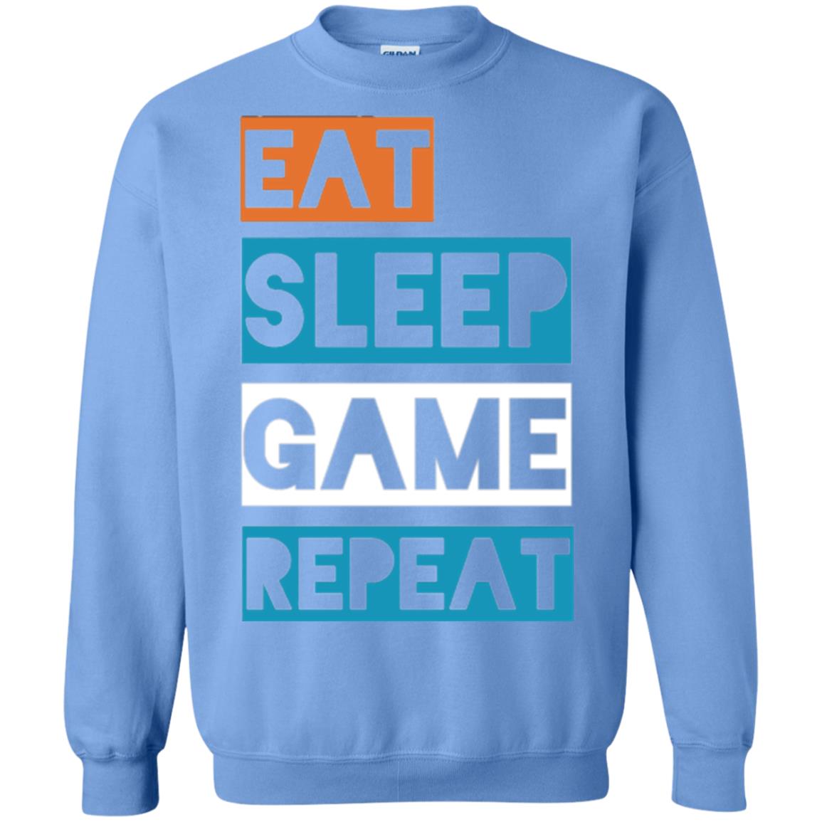 Eat Sleep Game Repeat Video Gamer Player T-shirt Carolina Blue