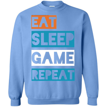 Eat Sleep Game Repeat Video Gamer Player T-shirt Carolina Blue