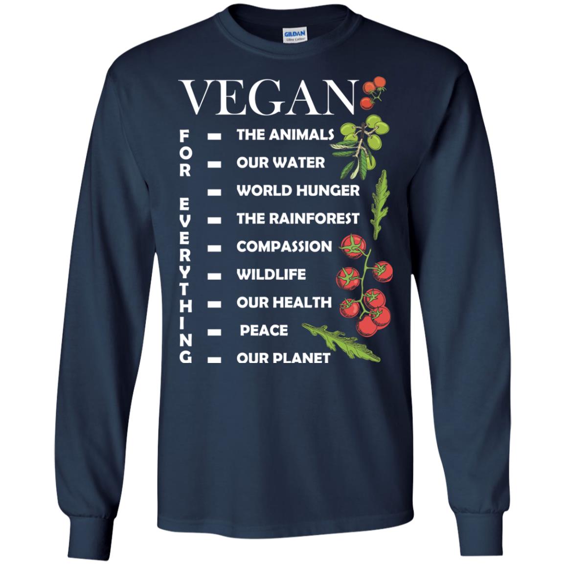 Vegetarian T-shirt Vegan For Everything Navy