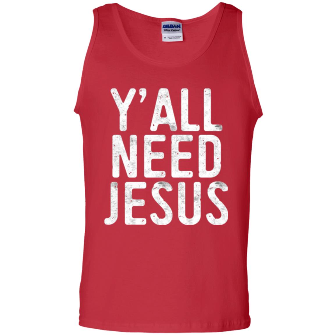 Christian T-shirt Y_all Need Jesus Red