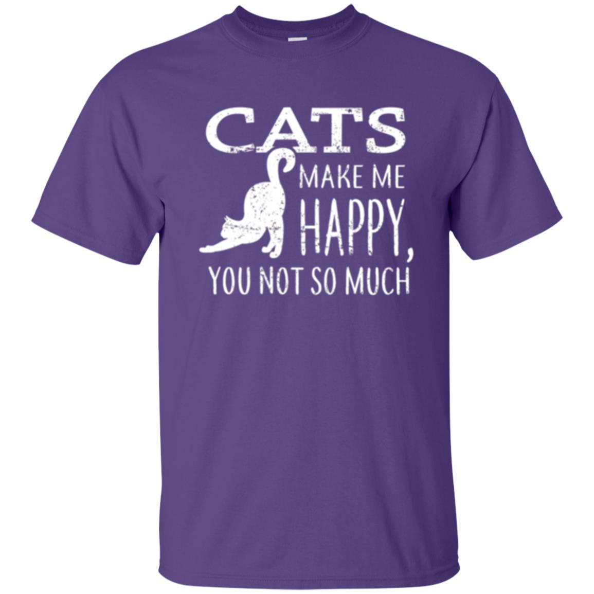 Cat Lover T-shirt Cats Make Me Happy You Not So Much Purple