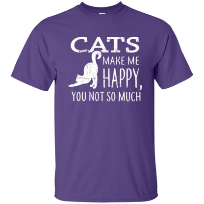 Cat Lover T-shirt Cats Make Me Happy You Not So Much Purple