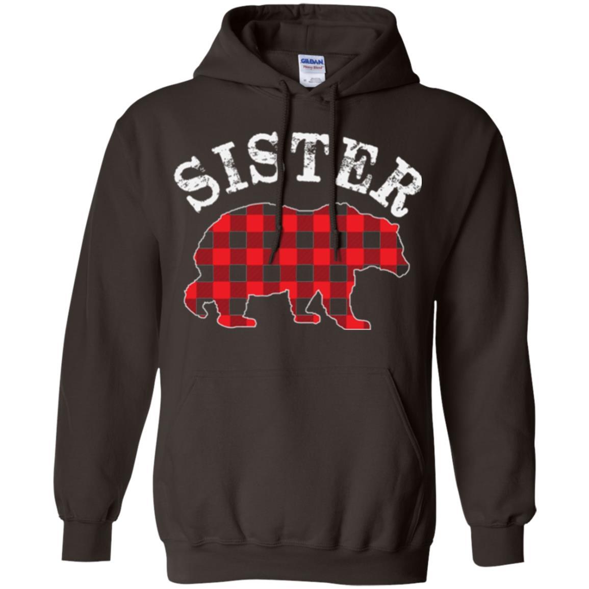 Family T-shirt Red Plaid Sister Bear Dark Chocolate