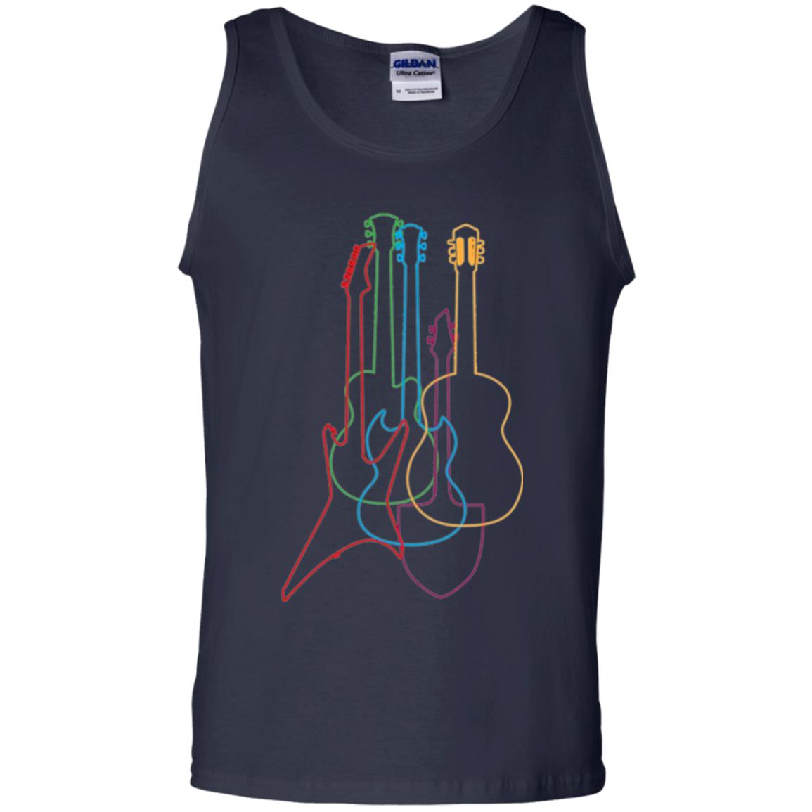 Colored Guitars Electric Acoustic Classical T-shirt Navy
