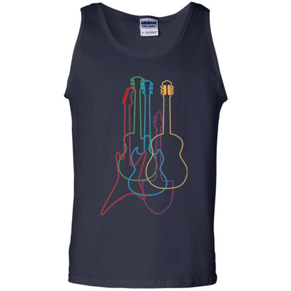 Colored Guitars Electric Acoustic Classical T-shirt Navy