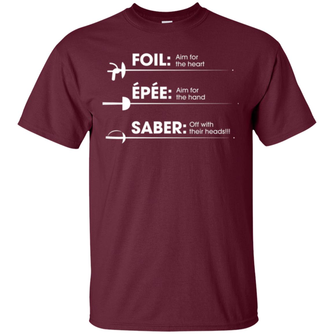 Fencing T-shirt Foil Saber Definition Maroon