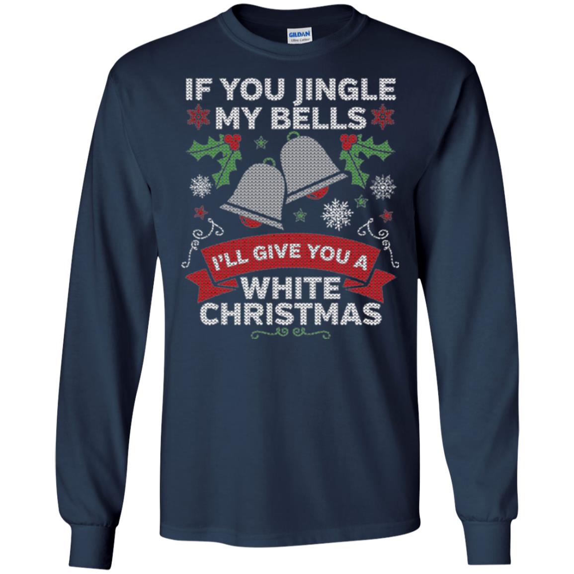 Christmas T-shirt If You Jingle My Bells Navy